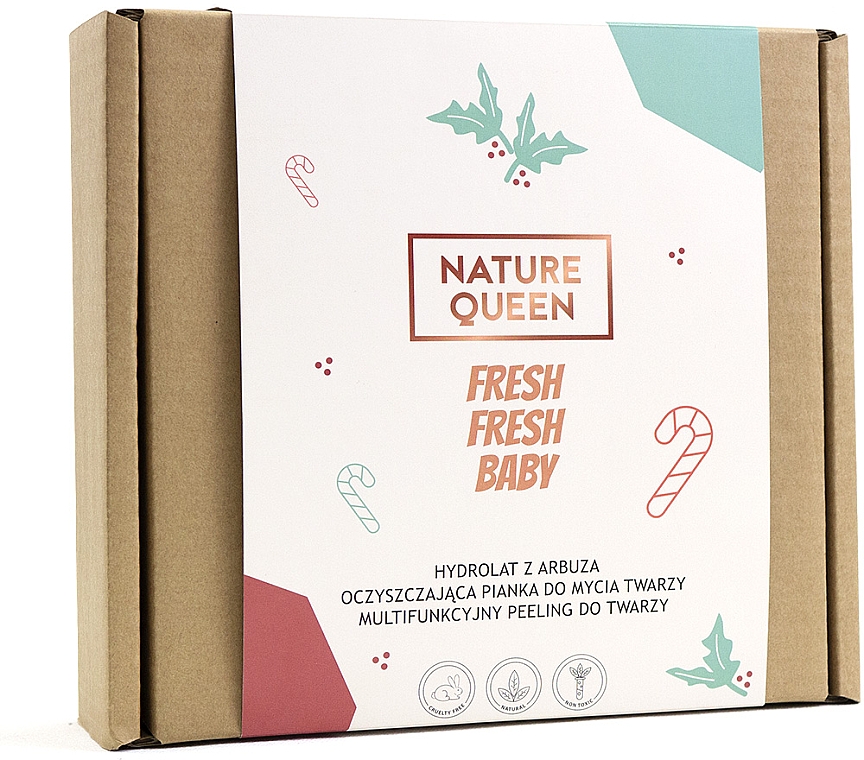 Набор - Nature Queen Fresh Fresh Baby (hydrolat/100ml + cl/foam/175ml + f/scrub/75ml) — фото N1