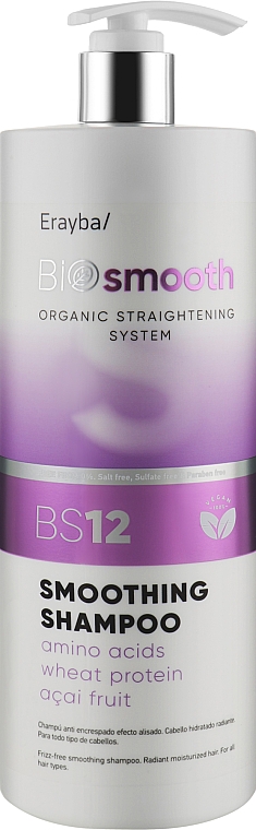 Шампунь для выпрямления волос - Erayba Bio Smooth Smoothing Shampoo BS12 — фото N3