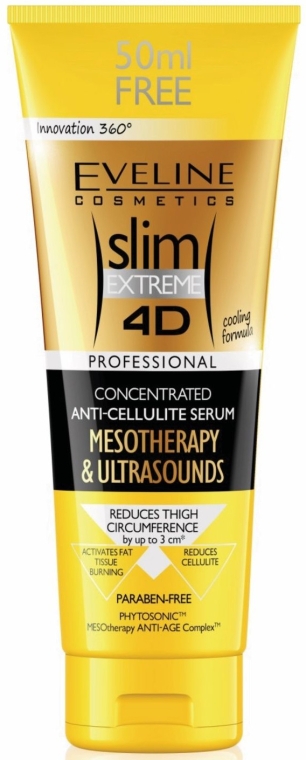 Антицеллюлитная сыворотка для тела - Eveline Cosmetics 4D Slim Extreme Mesotherapy & Ultrasounds Serum