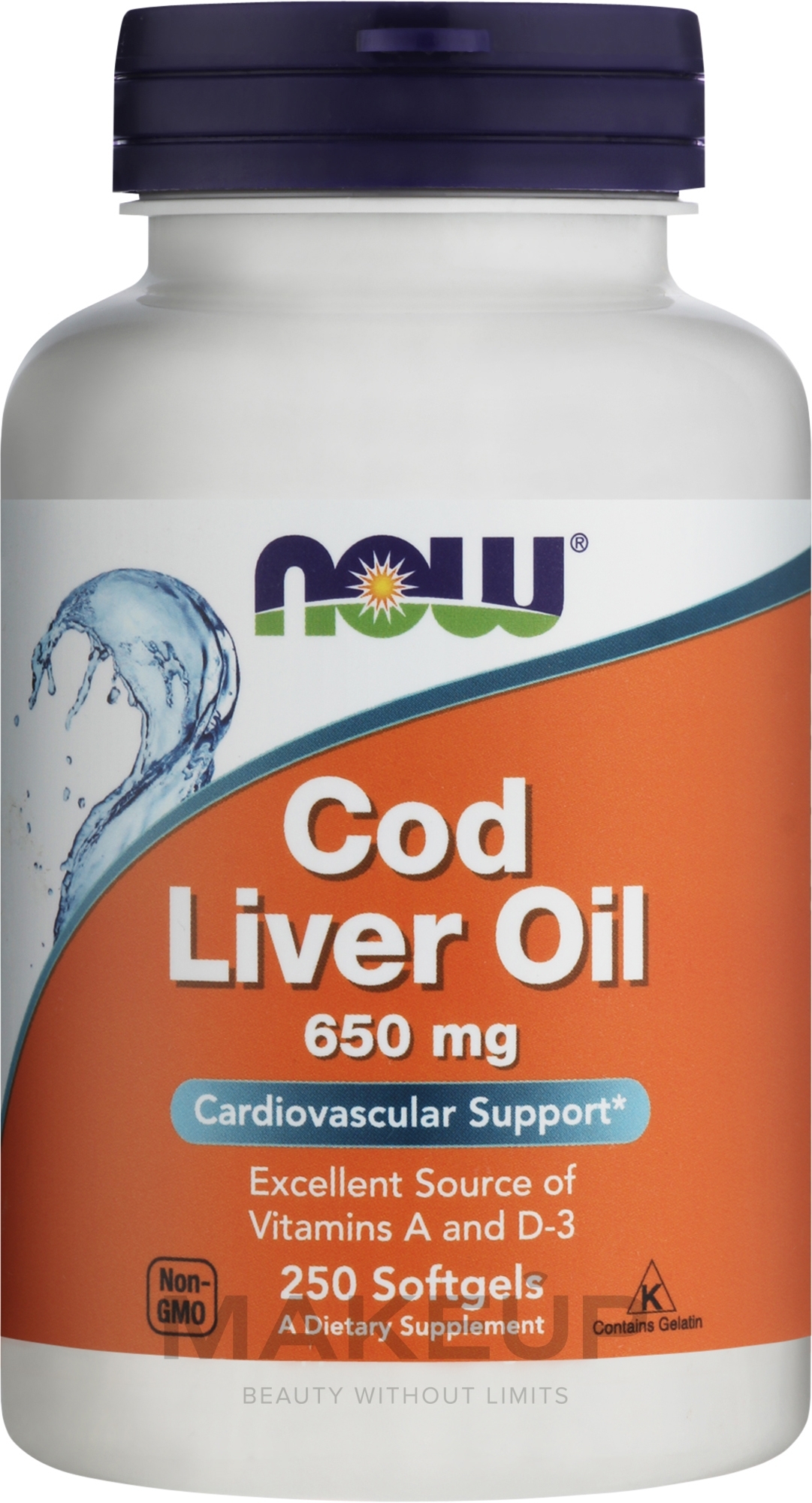 Капсули "Риб'ячий жир з печінки тріски", 650 мг - Now Foods Cod Liver Oil — фото 250шт