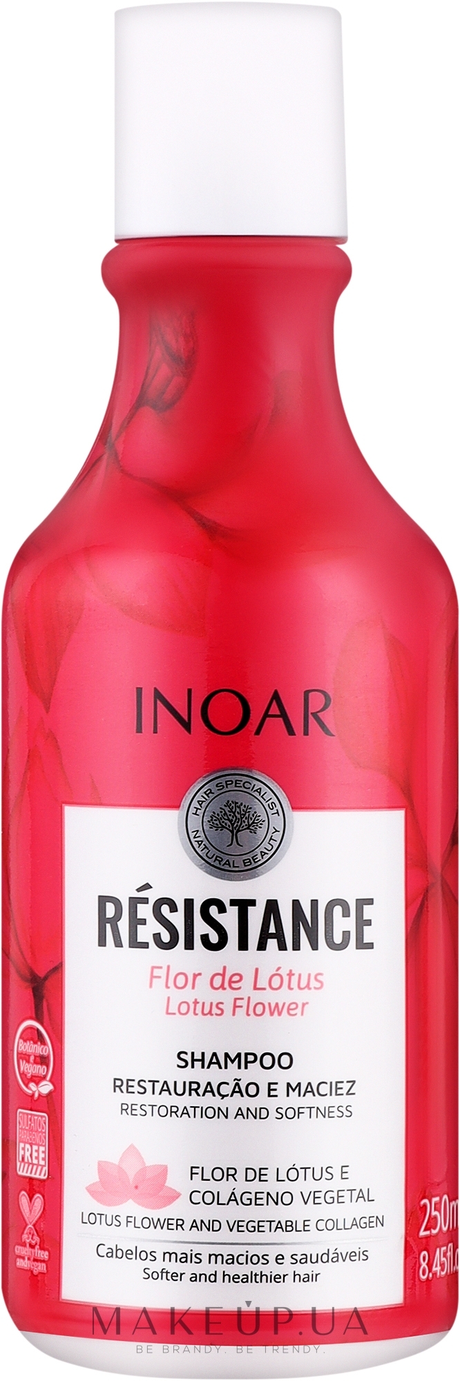 Безсульфатный шампунь от выпадения волос "Лотос" - Inoar Resistance Lotus Flower Shampoo — фото 250ml