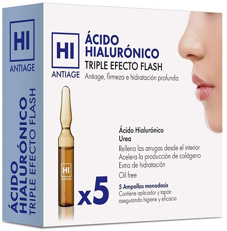Ампулы для лица - Avance Cosmetic Hi Antiage Hyaluronic Acid Ampoules 3 Flash Effects — фото N3