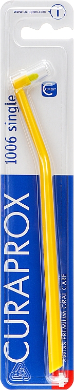 Монопучкова зубна щітка "Single CS 1006", жовта - Curaprox — фото N1