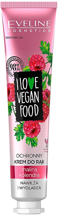 Захисний крем для рук - Eveline Cosmetics I Love Vegan Food Raspberry & Coriander Hand Cream
