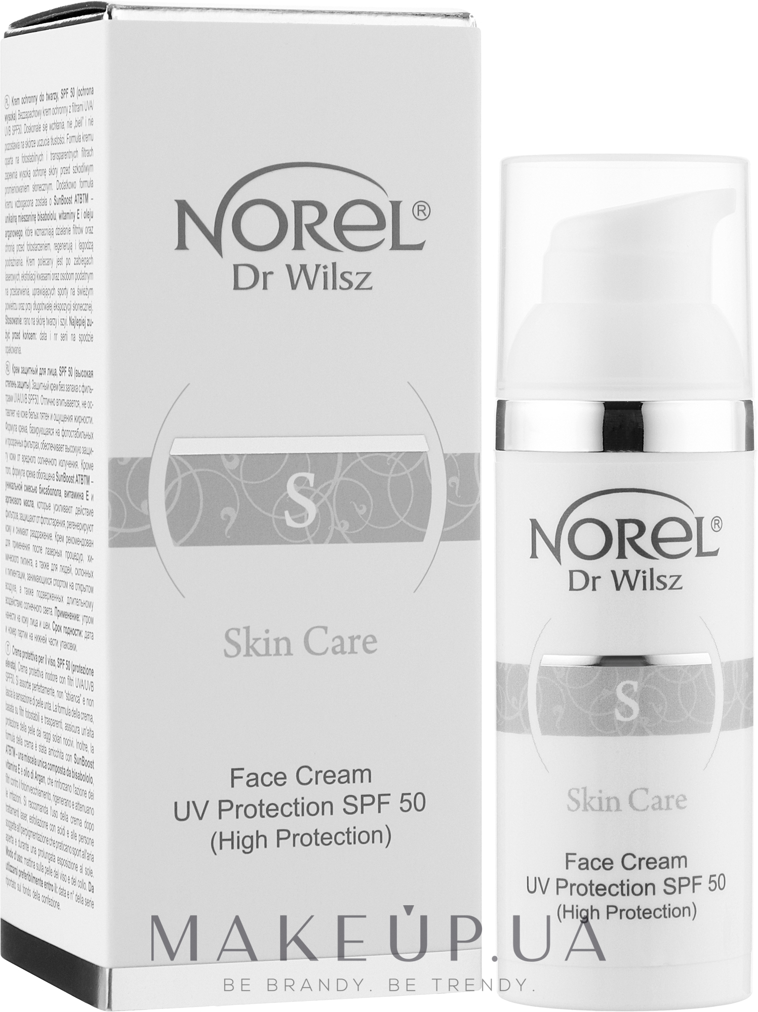 Солнцезащитный крем с высокой степенью защиты SPF 50 - Norel Skin Care Face Cream UV Protection SPF 50 — фото 50ml