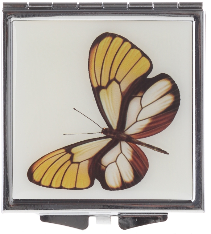 Зеркальце косметическое, "Бабочки" 85420, желтое - Top Choice — фото N1