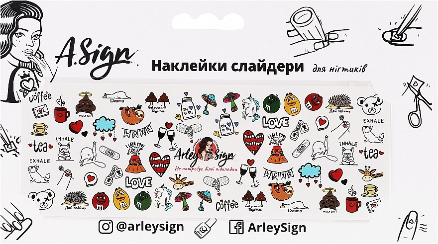 Наклейка-слайдер для нігтів "Teenager’s mood" - Arley Sign — фото N1