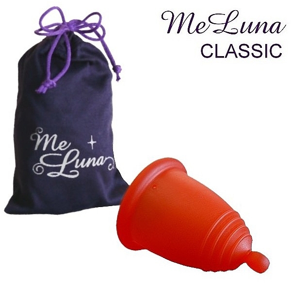 Менструальная чаша с шариком, красная, размер S - MeLuna Classic Shorty Menstrual Cup Ball — фото N1