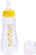 Бутылочка для кормления эргономичной формы с силиконовой соской 250 мл, желтая - Baby Team  — фото N1