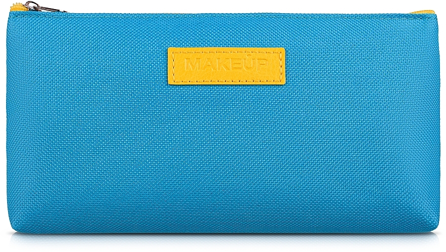 Косметичка тканевая, сине-желтая 19x10x2 см "Freedom" - MAKEUP Cosmetic Bag Blue Yellow — фото N1