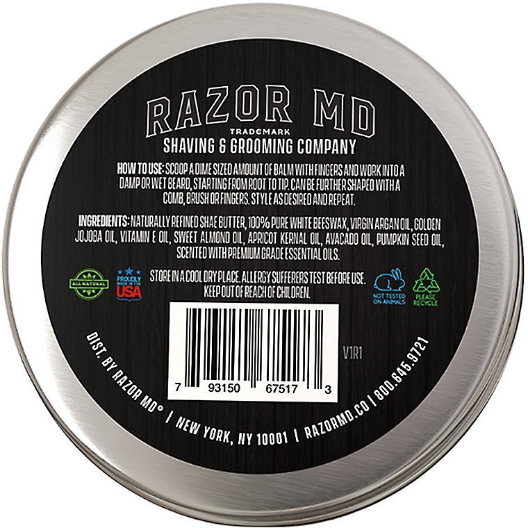 Бальзам для бороды цитрус и кедр - Razor MD Beard Balm Citrus & Cedar — фото N3