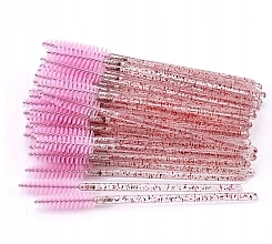 Одноразові щіточки для вій і брів, прозоро-рожеві - Lewer — фото N1