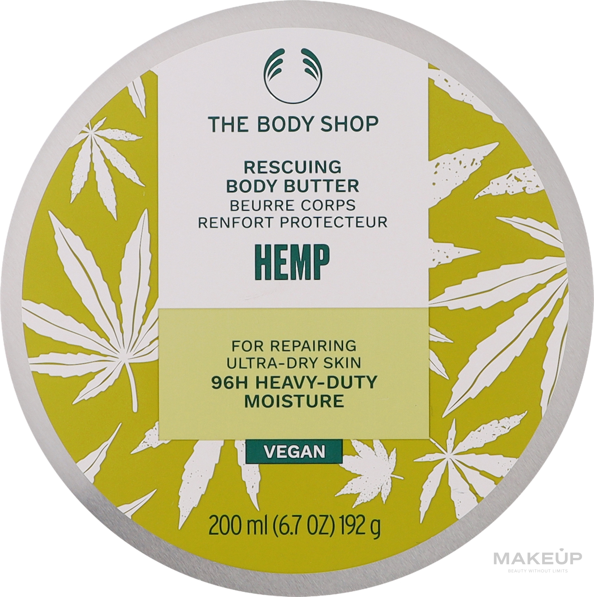 Масло для тела "Конопля" для очень сухой кожи - The Body Shop Hemp Rescuing Body Butter For Ultra-Dry Skin — фото 200ml