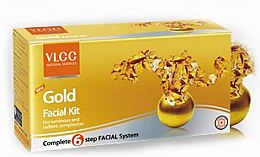 Парфумерія, косметика Набір - VLCC Gold Facial Kit (peeling/10g + gel/10g + cr/10g + mask/10g)