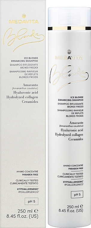 Шампунь для холодных оттенков блонда - Medavita Blondie Ice Blonde Enhancing Shampoo — фото N3