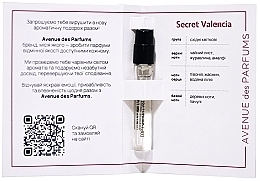 Духи, Парфюмерия, косметика Avenue Des Parfums Secret Valencia - Парфюмированная вода (пробник)