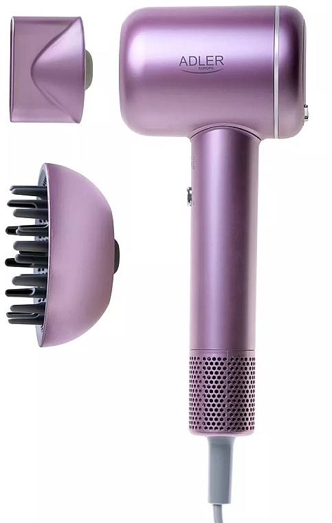 Фен для волосся з LED-дисплеєм, рожевий - Adler AD 2270 Purple LED Superspeed Hair Dryer — фото N1