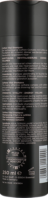 Кофеїновий вітамінізований шампунь - Alcina It's Never Too Late Coffein Vital Shampoo — фото N2