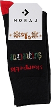 Парфумерія, косметика Жіночі шкарпетки, з написом, чорно-червоні - Moraj