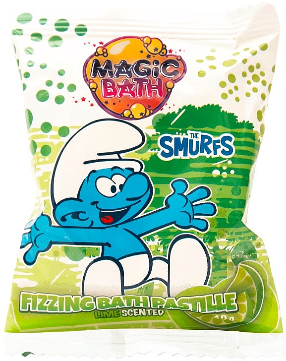 Бурлящие таблетки для ванной "Смурфики", лайм - EP Line The Smurfs Fizzing Bath Pastille — фото N1