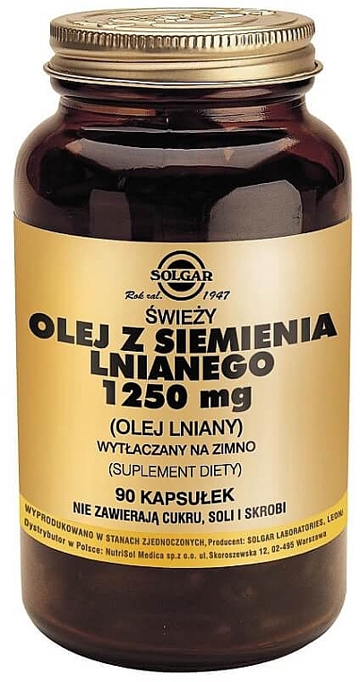 Дієтична добавка "Лляна олія", 1250 мг - Solgar Flaxseed Oil — фото N1