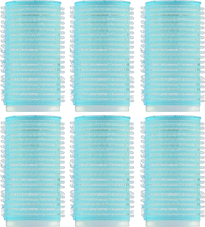 Бигуди-липучки для волос 32мм, 70799, 6 шт, голубые - Deni Carte — фото N1