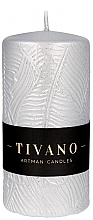 Декоративна свічка, срібло, 7х14 см - Artman Tivano — фото N1
