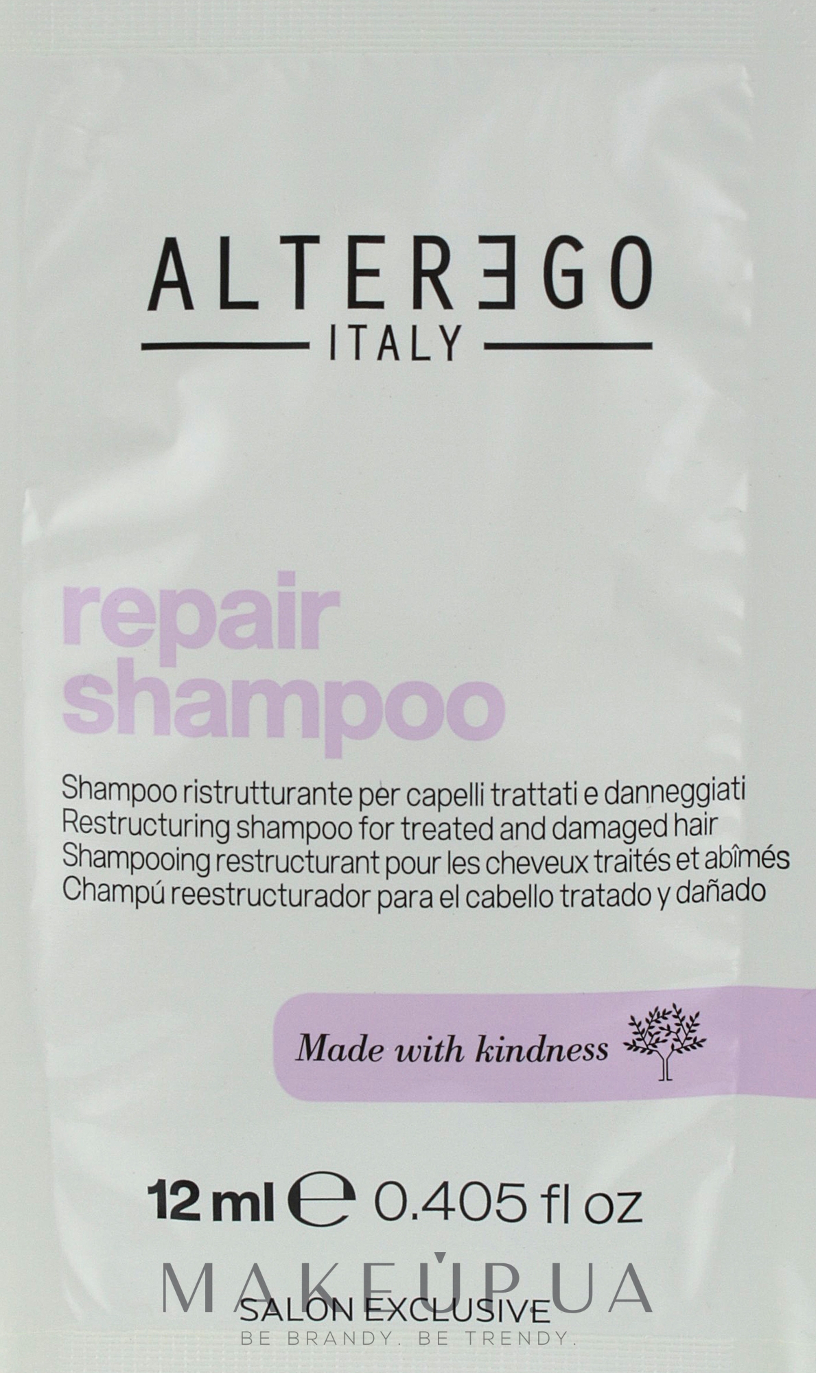 Восстанавливающий шампунь для поврежденных волос - Alter Ego Repair Shampoo (саше) — фото 12ml