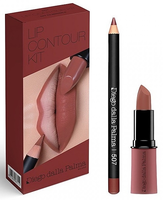 Набор - Diego Dalla Palma Lip Contour Kit 507 (lipstick/4g + lip/pencil/1.1g) — фото N1