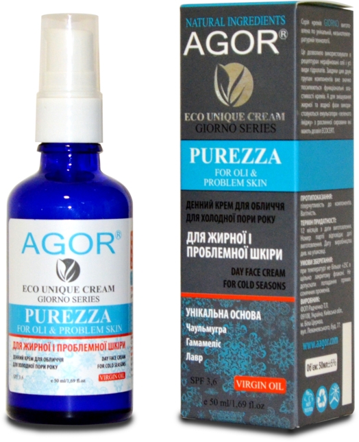 Крем денний для жирної та проблемної шкіри - Agor Giorno Purezza Day Face Cream (пробник)