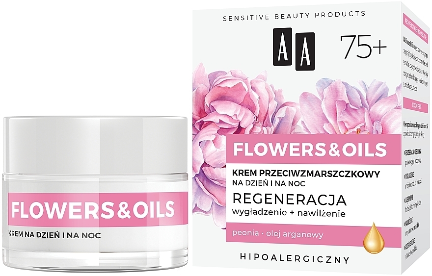 Денний і нічний крем від зморщок 75+ - AA Flowers & Oils Night And Day Anti-Wrinkle Cream — фото N1