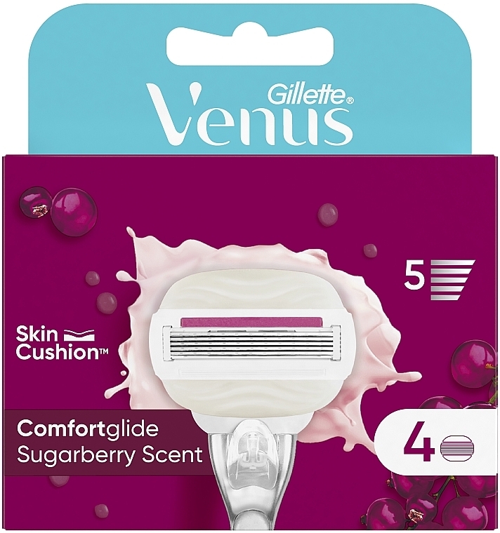 Сменные кассеты для бритья, 4 шт - Gillette Venus Comfortglide Sugarberry — фото N2