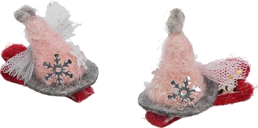 Набір заколок для волосся "Санчата для Діда Мороза", бежеві - Lolita Accessories — фото N1