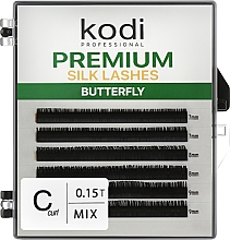 Накладные ресницы Butterfly Green C 0.15 (6 рядов: 7/9) - Kodi Professional — фото N1