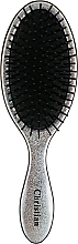 Парфумерія, косметика Масажна щітка для волосся голографічна, CR-4285, срібляста - Christian