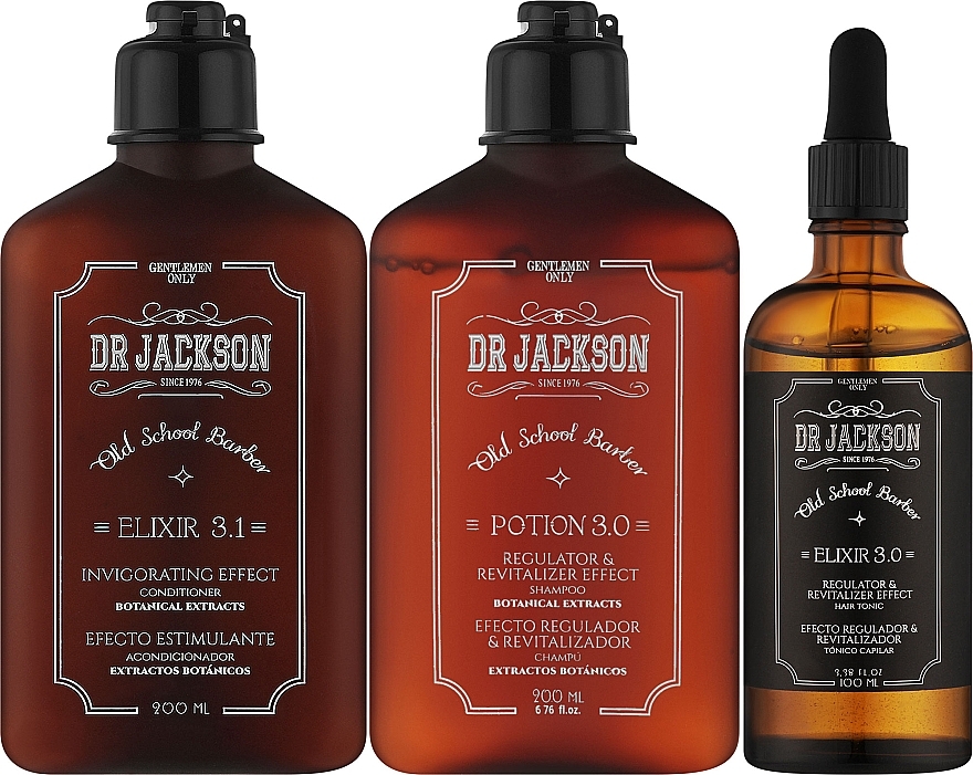 Набір проти випадання волосся - Dr Jackson The Ritual Anti-Hair Loss Men Pack (shm/200ml + cond/200ml + tonic/100ml) — фото N2