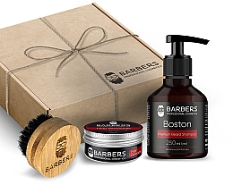 Парфумерія, косметика Набір - Barbers Men's Grooming Set (beard/shamp/250ml + hair/pomade/100ml + comb/for/beard/and/mustache)