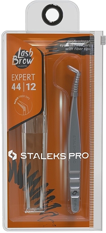 Пинцет профессиональный для ресниц, TE-44/12 - Staleks Pro Expert 44 Type 12 — фото N1