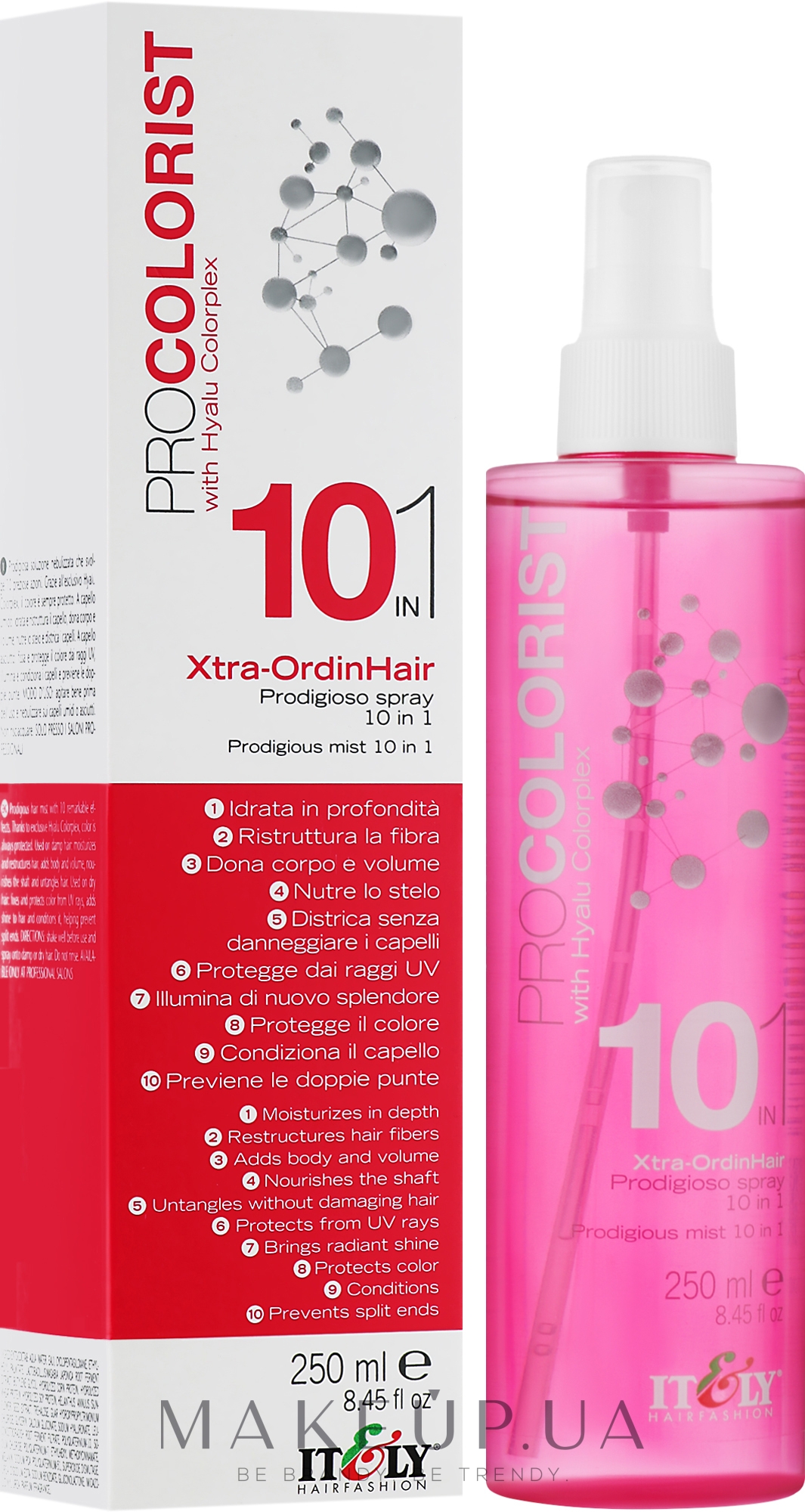 Двухфазный спрей для волос 10 в 1 - Itely Hairfashion Pro Colorist Xtra Ordinhair — фото 250ml