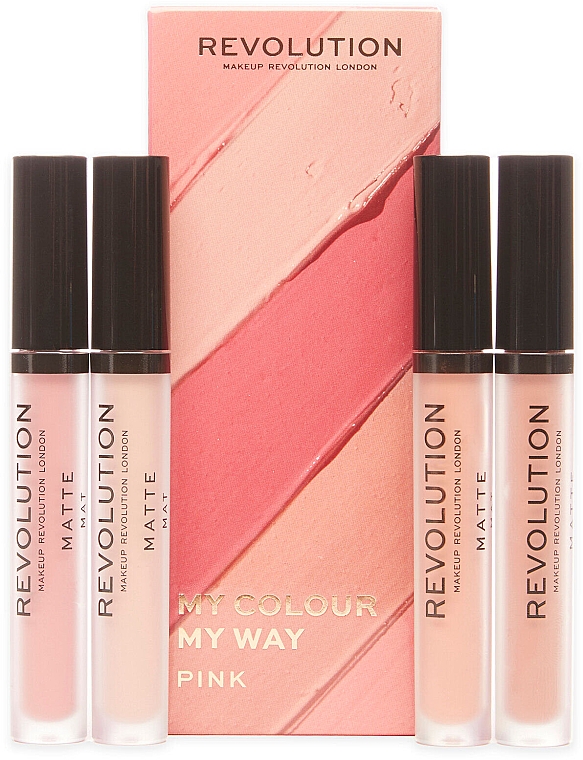 Набір помад - Makeup Revolution My Colour My Way Pink Lipstick Set (lipstick/4x3ml) — фото N1