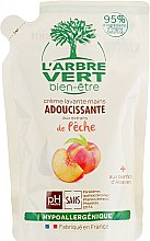 Крем-мило для рук "Персик" - L'Arbre Vert Hand Wash Peach Bio (дой-пак) — фото N1