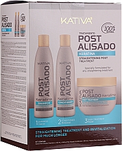 Парфумерія, косметика Набір  - Kativa Straightening Post Treatment Keratin (shm/250ml + cond/250ml + mask/250ml)