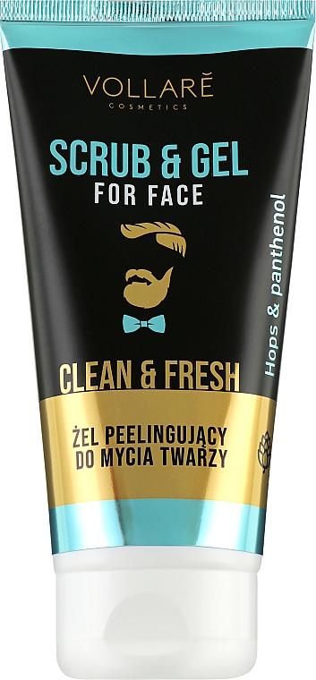 Очищувальний пілінг-гель для обличчя - Vollare Scrub & Gel For Facial Cleansing Men