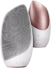 Парфумерія, косметика Звукова термощітка для обличчя - Geske Sonic Thermo Facial Brush 6 In 1 White Rose Gold