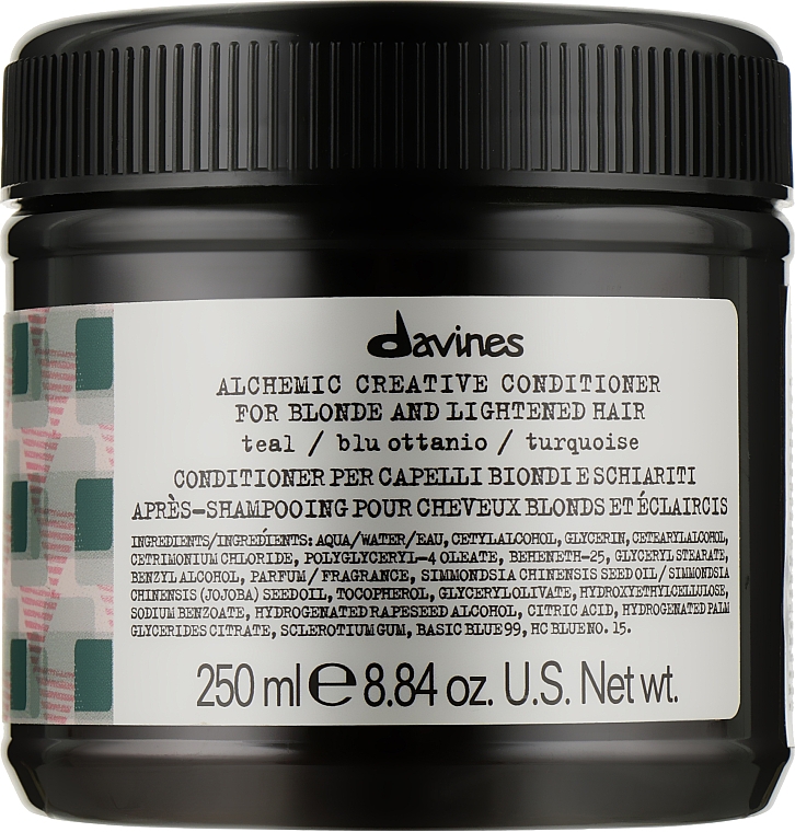 Кондиционер для натуральных и окрашенных волос (бирюза) - Davines Alchemic Conditioner Teal — фото N1