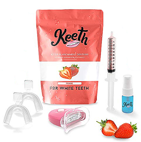 Набір для відбілювання зубів "Полуниця" - Keeth Strawberry Teeth Whitening Kit — фото N1