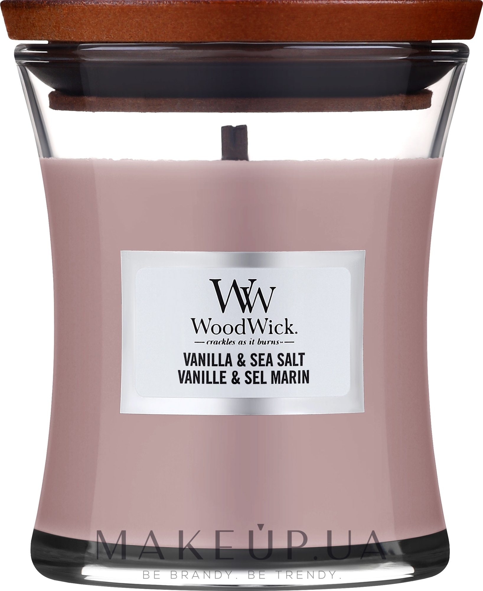 Ароматическая свеча в стакане - Woodwick Sea Salt & Vanilla Scented Candle — фото 85g