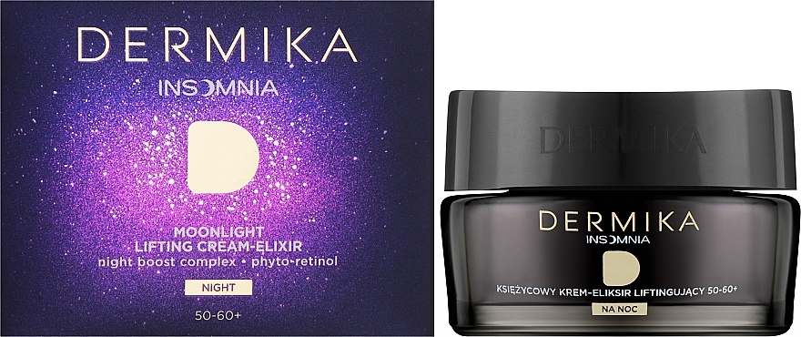 Крем-еліксир для обличчя 50-60+ - Dermika Insomnia Moon Cream-lifting Elixir — фото N2