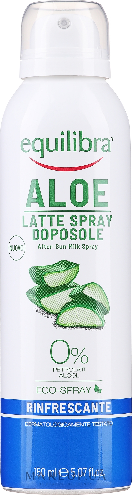 Освіжальний спрей-молочко після засмаги - Equilibra Sun Aloe After Sun Milk Refreshing Spray — фото 150ml