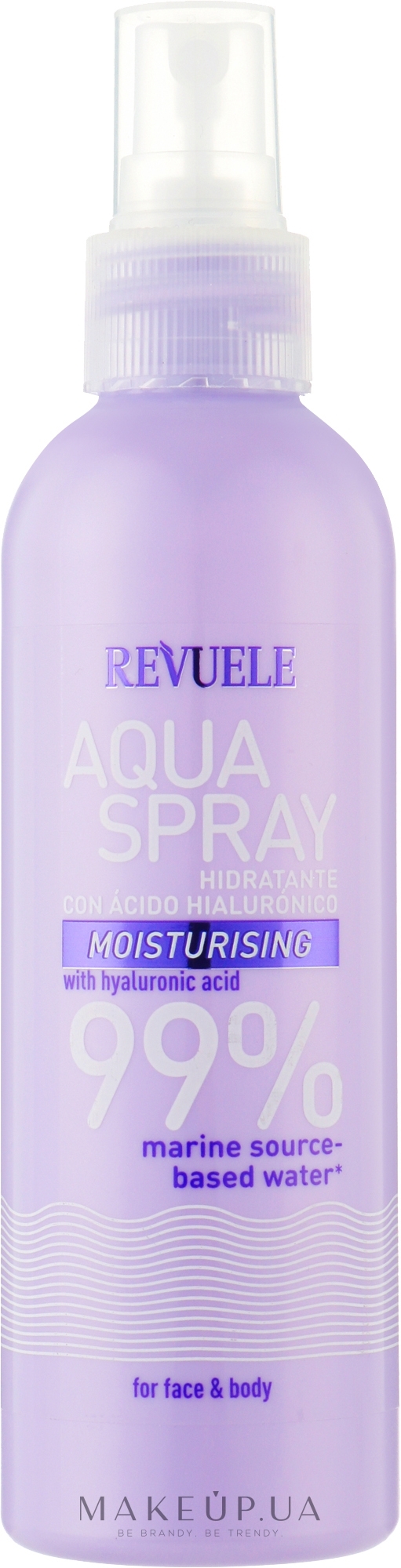 Зволожувальний спрей для обличчя й тіла з гіалуроновою кислотою - Revuele Moisturising For Face & Body Aqua Spray — фото 200ml